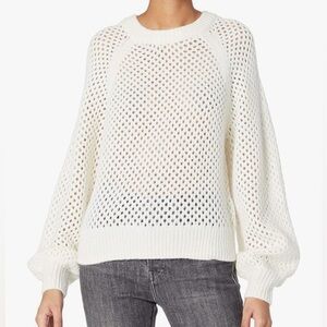 Joie Yayi Women's White Ivory Open Knit Sweater size XL